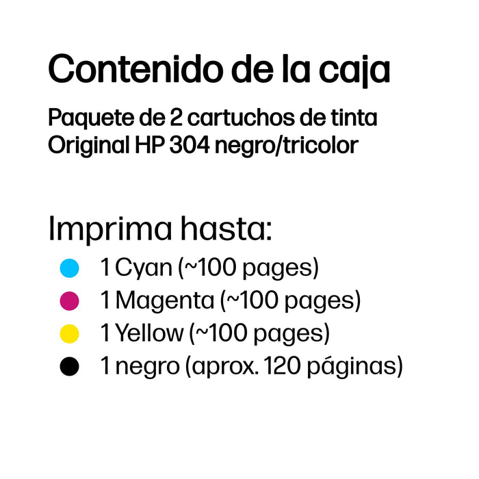 EAN 192545177016 - HP 304 2-pack Black/Tri-color Original Ink Cartridges cartucho de tinta 2 pieza(s) Rendimiento estándar Ne imagen 3