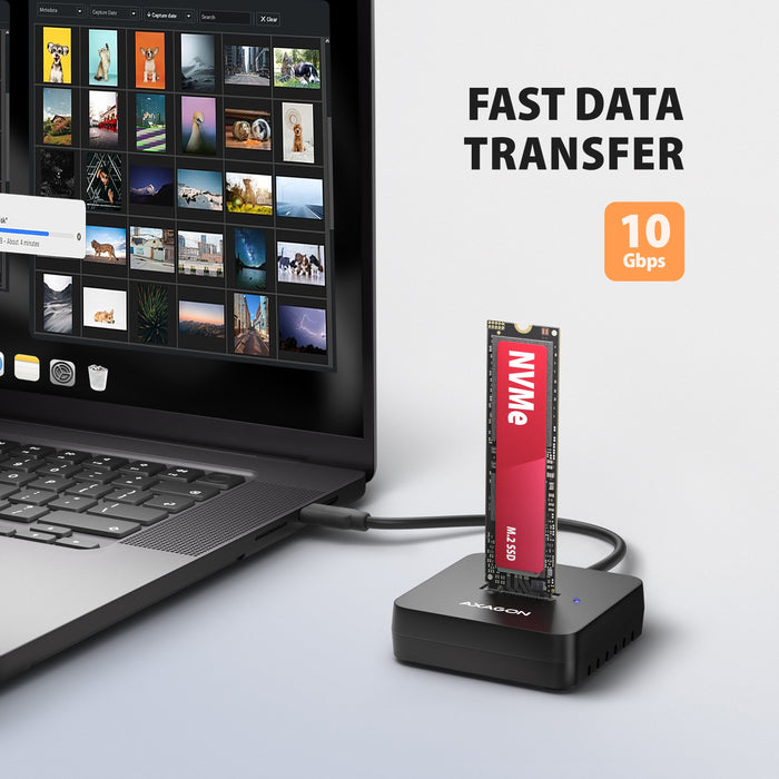 EAN 8595247909534 - Axagon ADSA-M2C11L base de conexión para disco duro USB 3.2 Gen 2 (3.1 Gen 2) Type-C Negro imagen 5