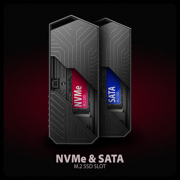 EAN 8595247908544 - Axagon EEM2-GAM, USB-C 10Gbps - NVMe & SATA SSD GAME M.2 box, bezšroubkový Caja externa para unidad de es imagen 9