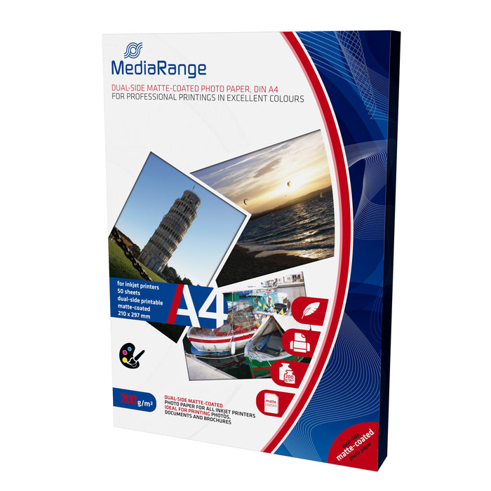 EAN 4260057125910 - MediaRange MRINK102 papel fotográfico A4 Blanco Mate imagen 1