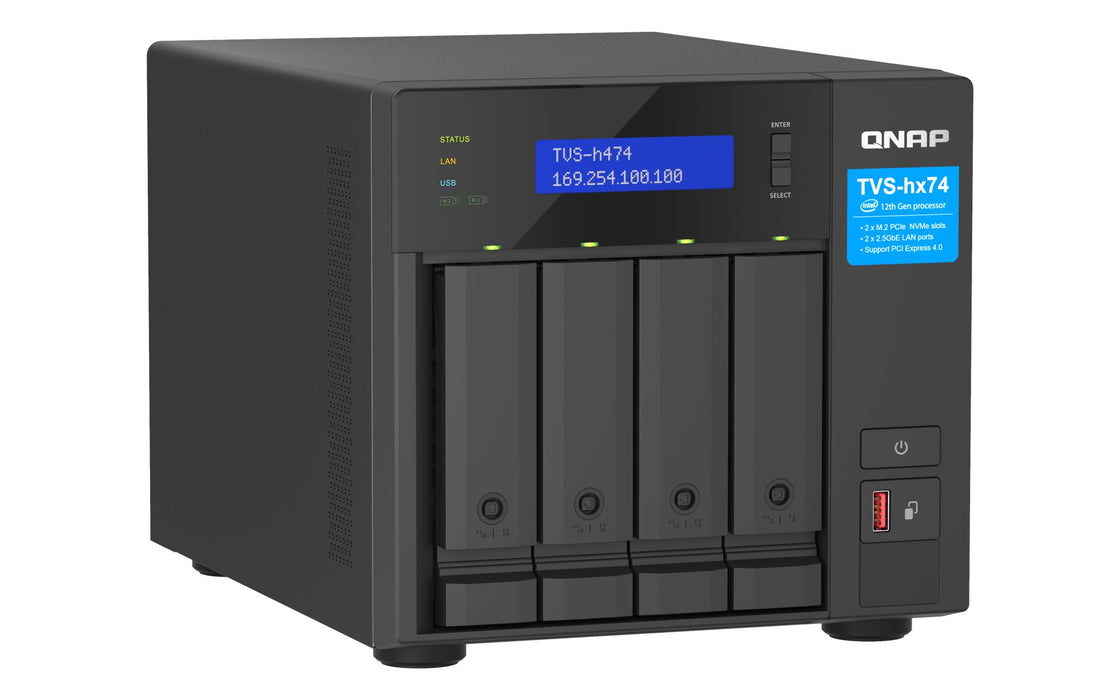 EAN 4711103082355 - QNAP TVS-H474 NAS Torre Intel® Core™ i3 i3-12100 8 GB DDR4 0 TB QuTS hero Negro imagen 3