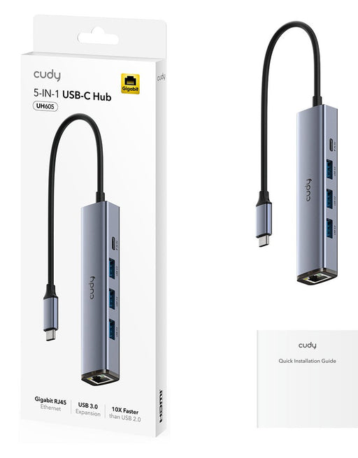 EAN 6971690794408 - Cudy UH605 base para portátil y replicador de puertos Alámbrico USB 3.2 Gen 1 (3.1 Gen 1) Type-C Gris, Pl imagen 2