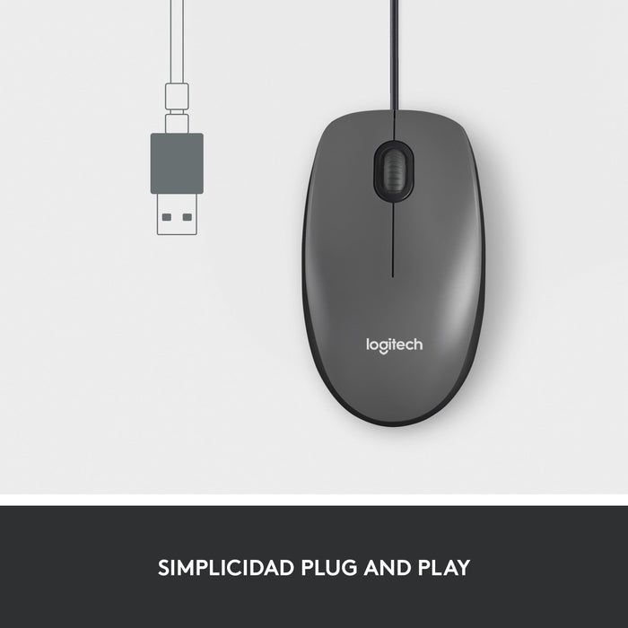EAN 5099206070462 - Logitech Mouse M100 ratón Oficina Ambidextro USB tipo A Óptico 1000 DPI imagen 10