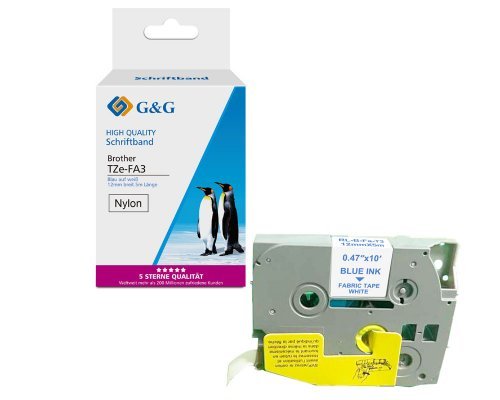 EAN 6941881283134 - G&G 18763 cinta para impresora de etiquetas Azul sobre blanco TZe imagen 1