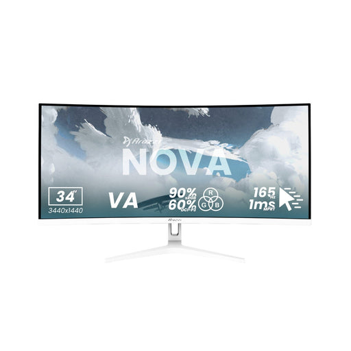 EAN 0850054766960 - Arozzi Nova 34″ Curved pantalla para PC 86,4 cm (34") 3440 x 1440 Pixeles UltraWide Quad HD LED Blanco imagen 1