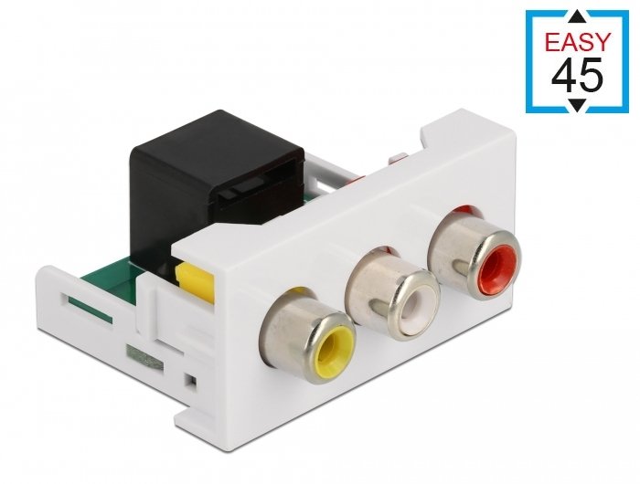 EAN 4043619813421 - DeLOCK 81342 conector 3 x RCA Negro, Blanco imagen 1