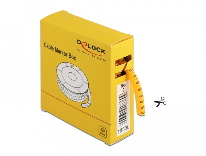 EAN 4043619183609 - DeLOCK Kabelmarker Box Nr 6 gelb 500 Stück 500 pieza(s) imagen 2