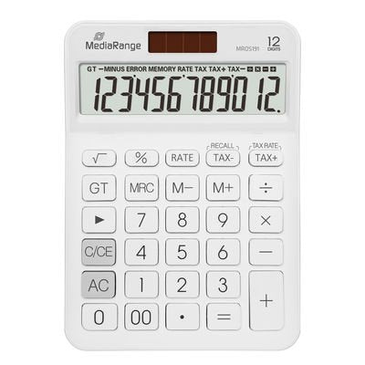 EAN 4260664872771 - MediaRange MROS191 calculadora Escritorio Calculadora básica Blanco imagen 1