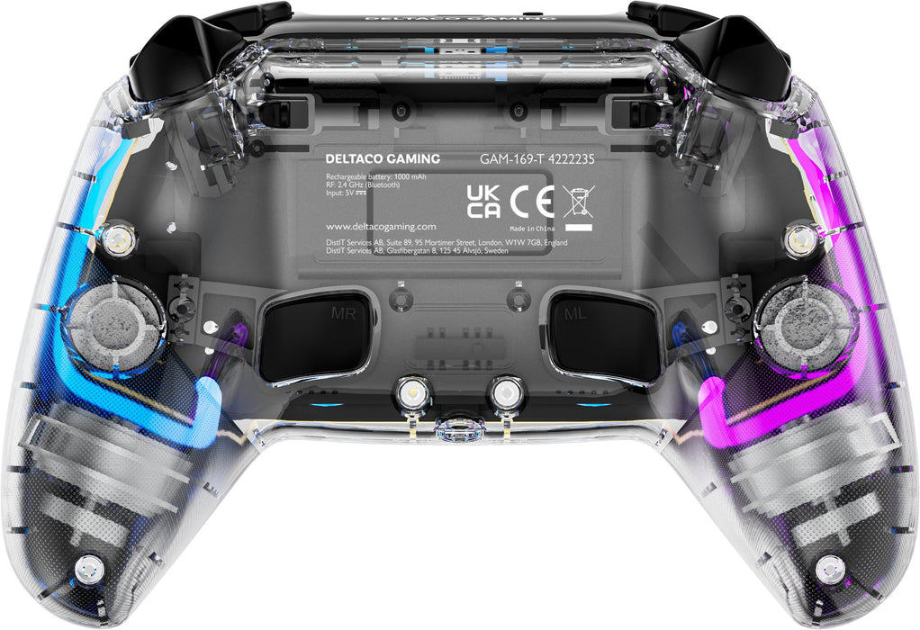 EAN 7333048060839 - Deltaco Gaming GAM-169-T mando y volante Transparente Bluetooth/USB Gamepad Android, Nintendo Switch, PC, imagen 4