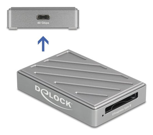 EAN 4043619910212 - DeLOCK 91021 lector de tarjeta USB4 Gen 3x2 Type-C Gris imagen 2