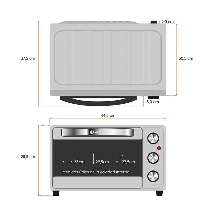 EAN 8426156016016 - Grunkel HR-23SILVER horno tostador 23 L 1600 W Acero inoxidable imagen 9