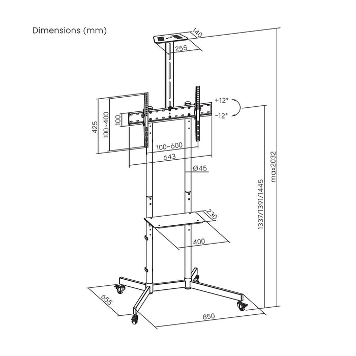 EAN 8435739902431 - AISENS FT70TE-335 soporte para TV 177,8 cm (70") imagen 7