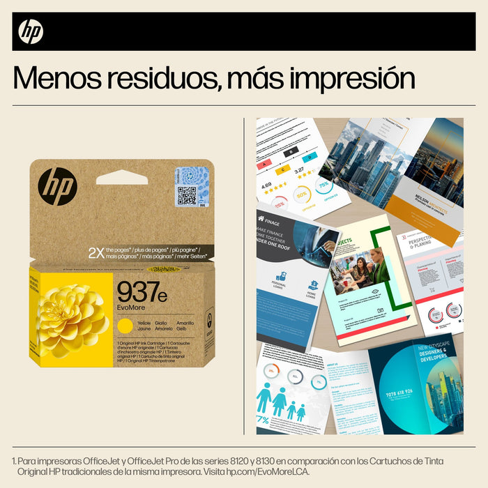 EAN 0196786147685 - HP 937e EvoMore Yellow Original Ink Cartridge cartucho de tinta 1 pieza(s) Alto rendimiento (XL) Amarillo imagen 2