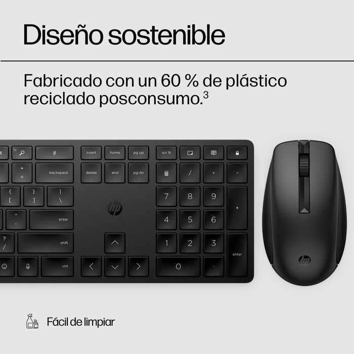 EAN 0196188141281 - HP 650 Wireless Keyboard and Mouse Combo Black teclado Ratón incluido Hogar RF inalámbrico Negro imagen 5