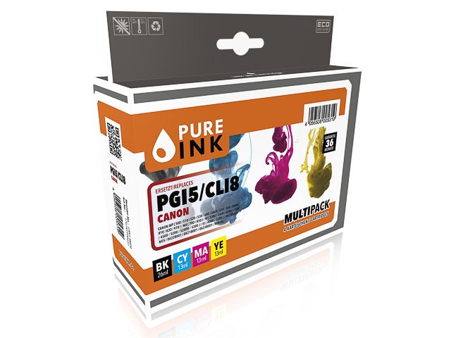 EAN 4056508005319 - Pure Ink 170745990037 cartucho de tinta 4 pieza(s) Compatible Rendimiento estándar Negro, Cian, Magenta,  imagen 1