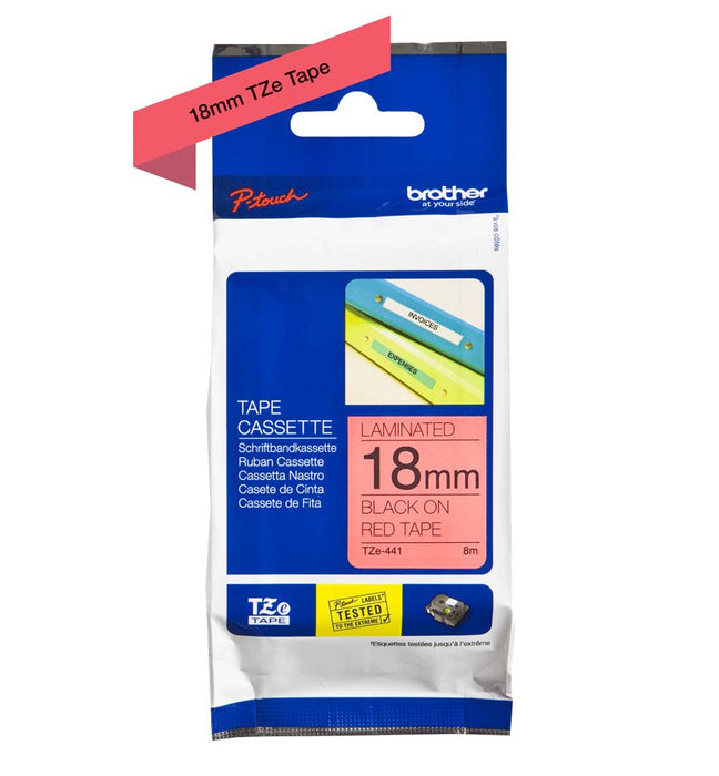 EAN 0012502625902 - Brother TZE-441 cinta para impresora de etiquetas Negro sobre rojo imagen 2