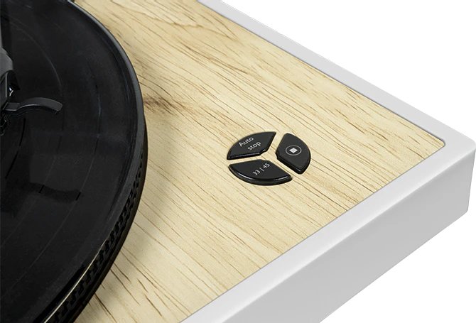 EAN 3499550387452 - Thomson TT300 Tocadiscos de tracción por correa Blanco, Madera imagen 4