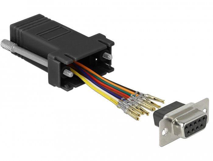 EAN 4043619661657 - DeLOCK 66165 cambiador de género para cable Sub-D 9 pin Rj-45 Negro, Acero inoxidable imagen 1