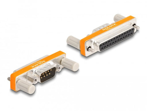 EAN 4043619669820 - DeLOCK 66982 cambiador de género para cable D-Sub 9 pin D-Sub 25 pin Naranja, Plata imagen 1