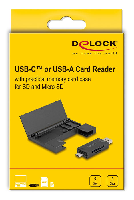 EAN 4043619910144 - DeLOCK 91014 lector de tarjeta USB 3.2 Gen 1 (3.1 Gen 1) Type-A/Type-C Negro imagen 5