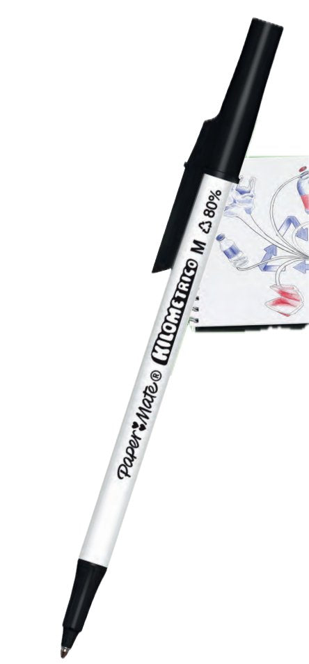 EAN 3026981876783 - Papermate Kilometrico Recycled Negro Bolígrafo Medio 8 pieza(s) imagen 1