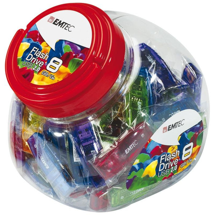 EAN 3126170122223 - Emtec C410 Color Mix - Candy Jar 2.0 unidad flash USB 8 GB USB tipo A Azul, Verde, Púrpura, Rojo, Amarill imagen 1