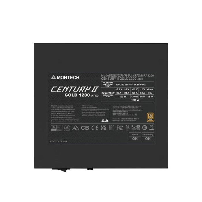 EAN 4710562746365 - Montech CENTURY II 1200W unidad de fuente de alimentación 20+4 pin ATX ATX Plata, Negro imagen 5