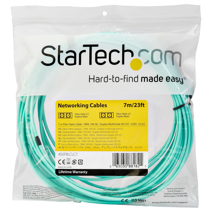 EAN 65030881821 - StarTech.com 450FBLCLC7 Cable de fibra óptica e InfiniBand Color aguamarina imagen 4