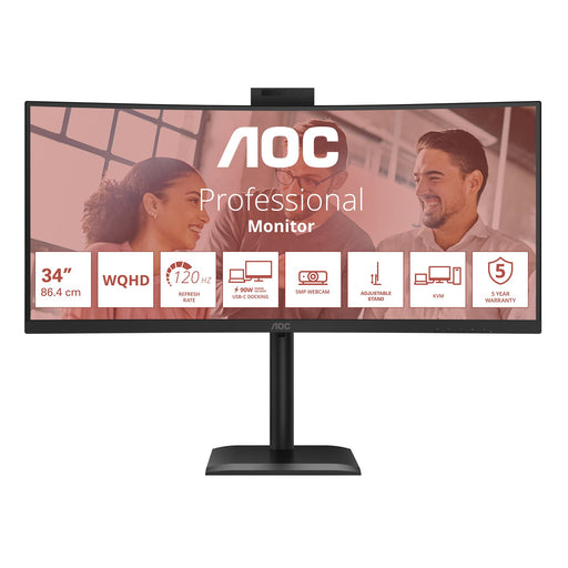 EAN 4038986112963 - AOC E4 CU34E4CW pantalla para PC 86,4 cm (34") 3440 x 1440 Pixeles UltraWide Quad HD LED Negro imagen 2