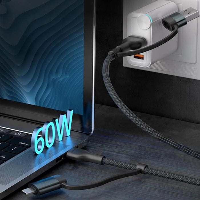 EAN 5903108680363 - 3MK 5903108680363 cable USB USB 2.0 1 m USB A/USB C USB C/Lightning 0,48 Gbit/s 60 W Negro imagen 5