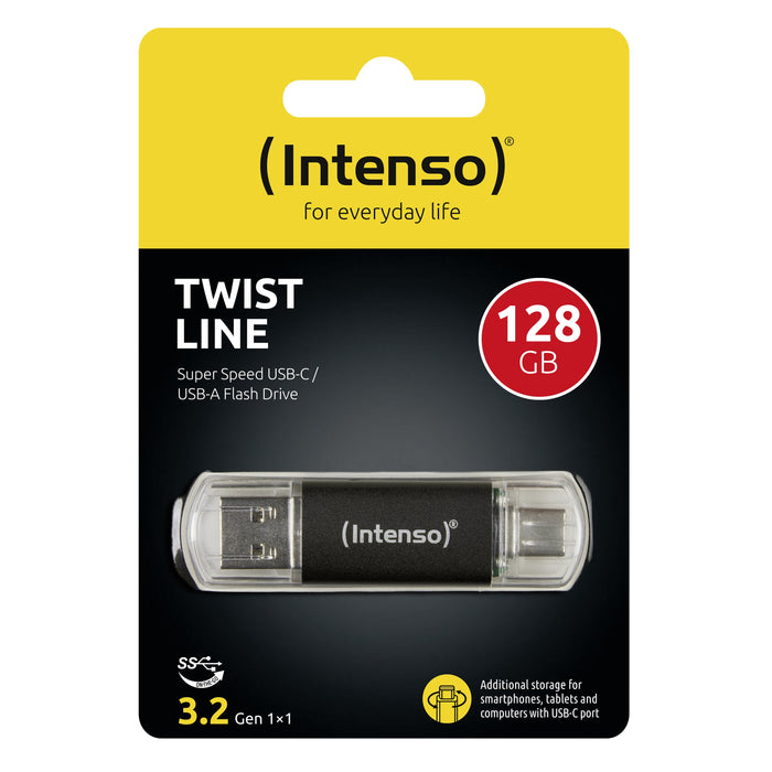 EAN 4034303031290 - Intenso Twist Line unidad flash USB 128 GB USB Type-A / USB Type-C 3.2 Gen 1 (3.1 Gen 1) Antracita imagen 3