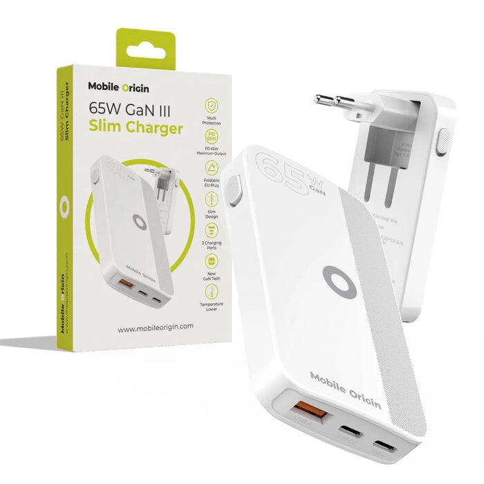 EAN 8594215991786 - Mobile Origin GAN-65W-SLM-WHT cargador de dispositivo móvil Universal Blanco USB Carga rápida Interior imagen 2