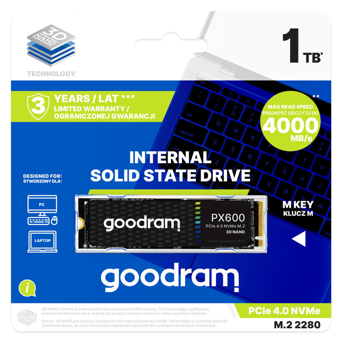 EAN 5908267964088 - Goodram SSDPR-PX600-500-80 unidad de estado sólido 500 GB M.2 PCI Express 4.0 NVMe 3D NAND imagen 3