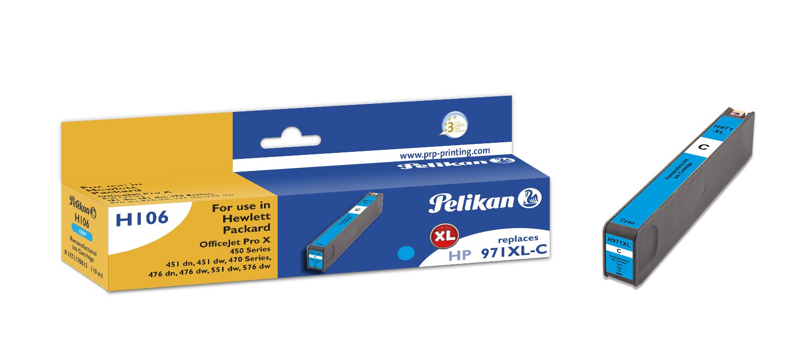 EAN 4018474708151 - Pelikan H106 Cyan cartucho de tinta 1 pieza(s) Compatible Alto rendimiento (XL) Cian imagen 1