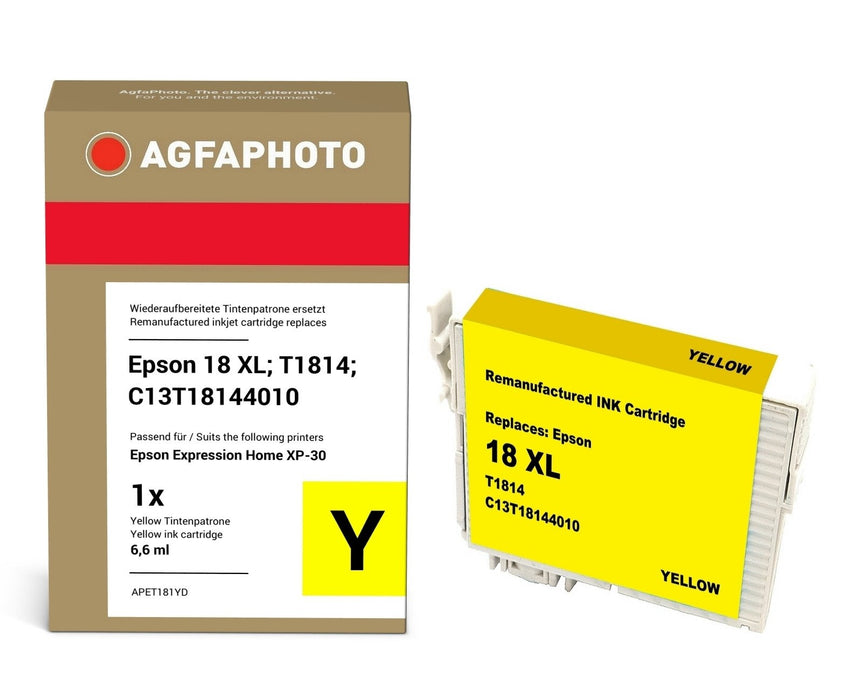 EAN 4250164831576 - AgfaPhoto APET181YD cartucho de tinta 1 pieza(s) Compatible Alto rendimiento (XL) Amarillo imagen 1
