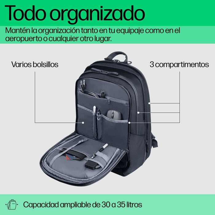 EAN 0198122969593 - HP Travel Plus 30 Liter 17 Laptop Backpack Azul imagen 4