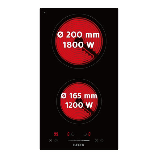 EAN 5608475041907 - Haeger Vitro Heat 3000 Negro Integrado 29 cm Cerámico 2 zona(s) imagen 1