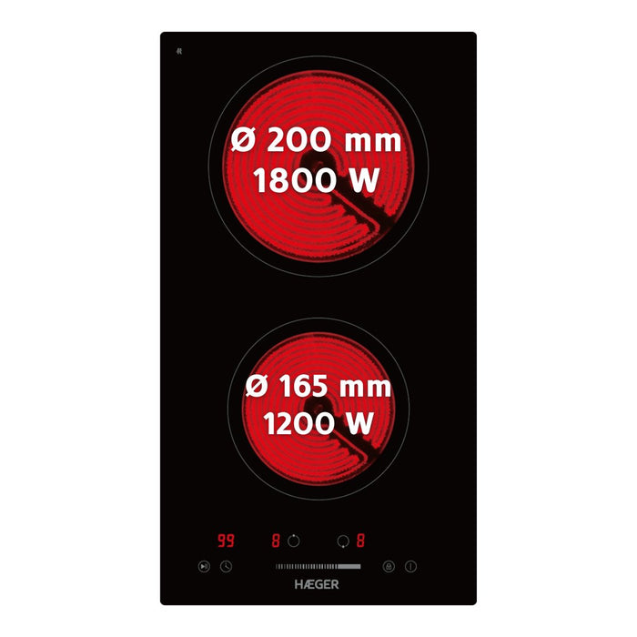 EAN 5608475041907 - Haeger Vitro Heat 3000 Negro Integrado 29 cm Cerámico 2 zona(s) imagen 1