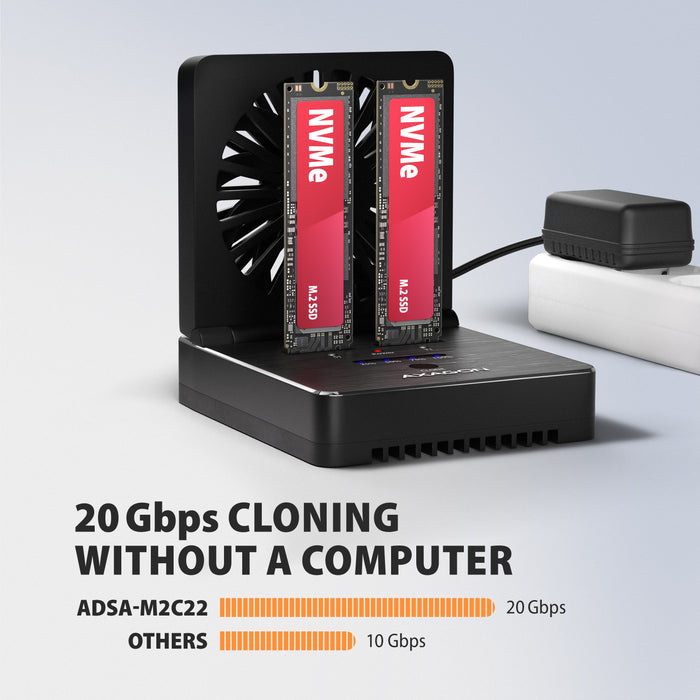 EAN 8595247909367 - Axagon ADSA-M2C22 base de conexión para disco duro USB 3.2 Gen 2x2 Type-C Negro imagen 5