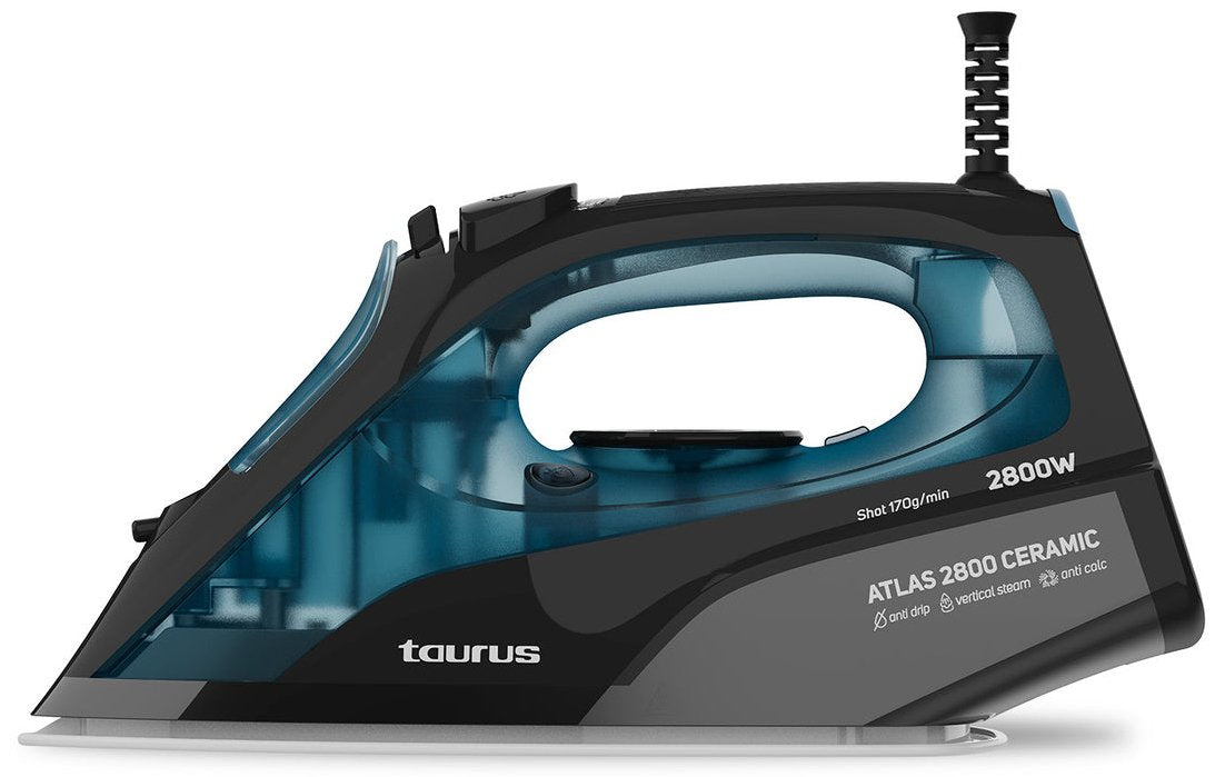 EAN 8414234187093 - Taurus ATLAS 2800 CERAMIC Plancha a vapor Suela de cerámica 2800 W Negro, Azul, Gris imagen 1