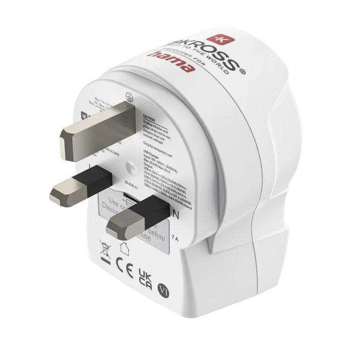 EAN 4047443553751 - Hama EU to UK adaptador de enchufe eléctrico Tipo G (RU) Tipo C (Euroconcexión) + Tipo F Blanco imagen 3