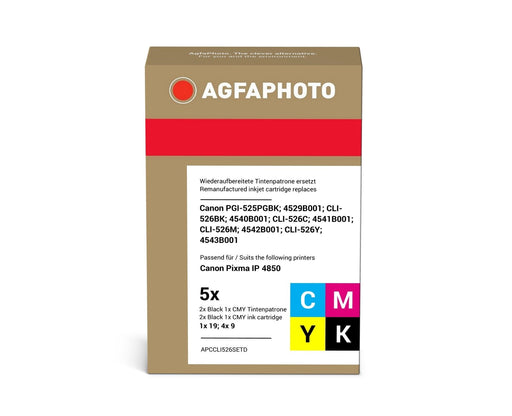 EAN 4250164825339 - AgfaPhoto APCCLI526SETD cartucho de tinta 5 pieza(s) Compatible Rendimiento estándar Negro, Cian, Magenta imagen 2
