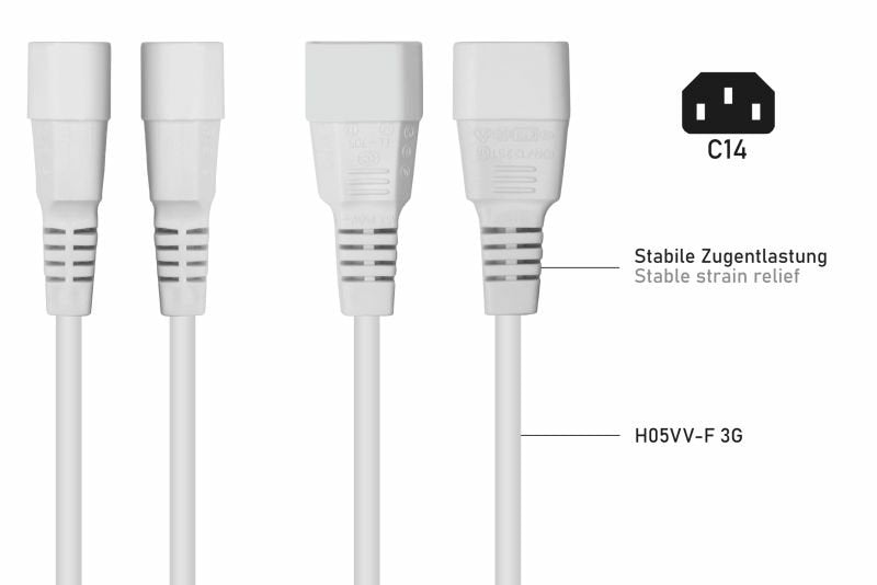 EAN 4066857002587 - Kabelmeister SK1430-W005 cable de transmisión Blanco 0,5 m IEC C14 IEC C13 imagen 3