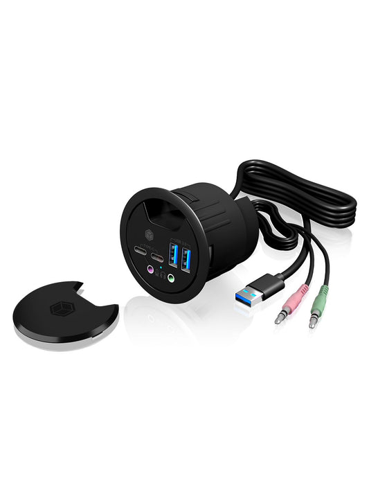 EAN 4250078168416 - ICY BOX IB-HUB1403B toma de corriente Antracita imagen 2