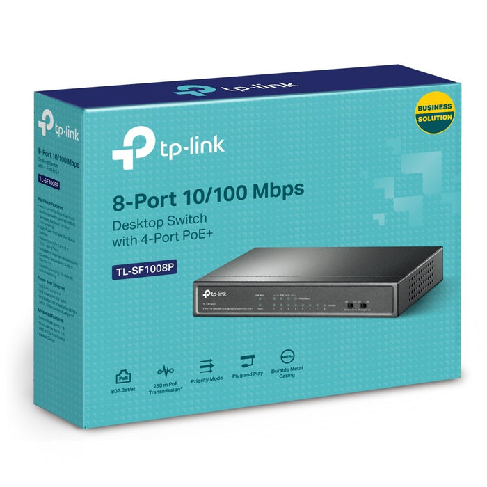EAN 6935364021665 - TP-Link TL-SF1008P No administrado Fast Ethernet (10/100) Energía sobre Ethernet (PoE) Negro imagen 4
