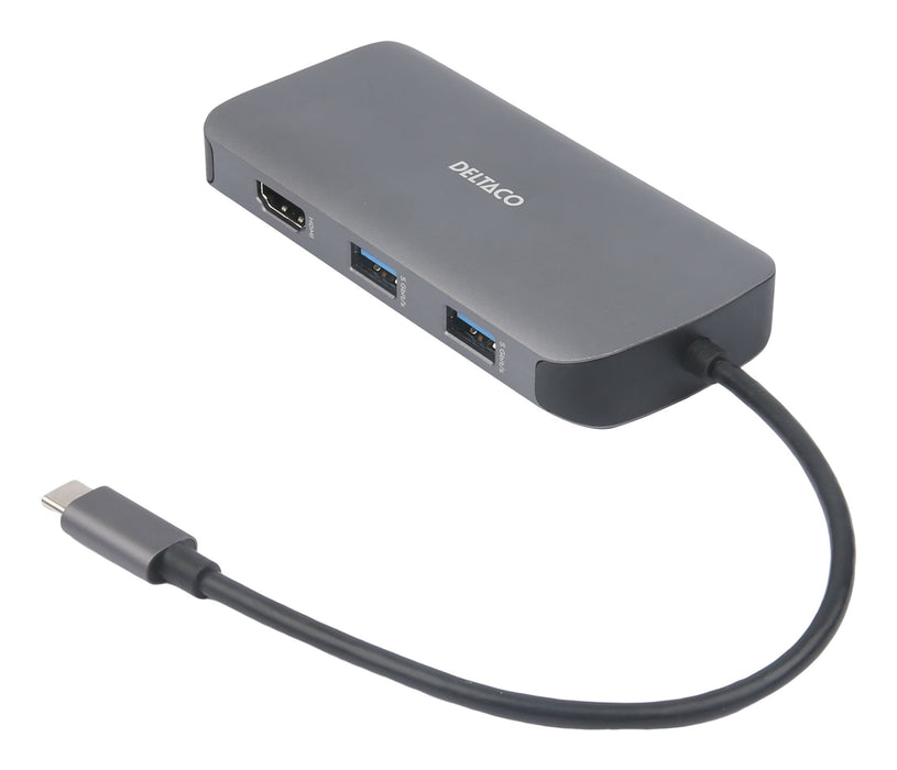 EAN 7333048060600 - Deltaco USBC-HDMI25 base para portátil y replicador de puertos USB Tipo C Gris imagen 3