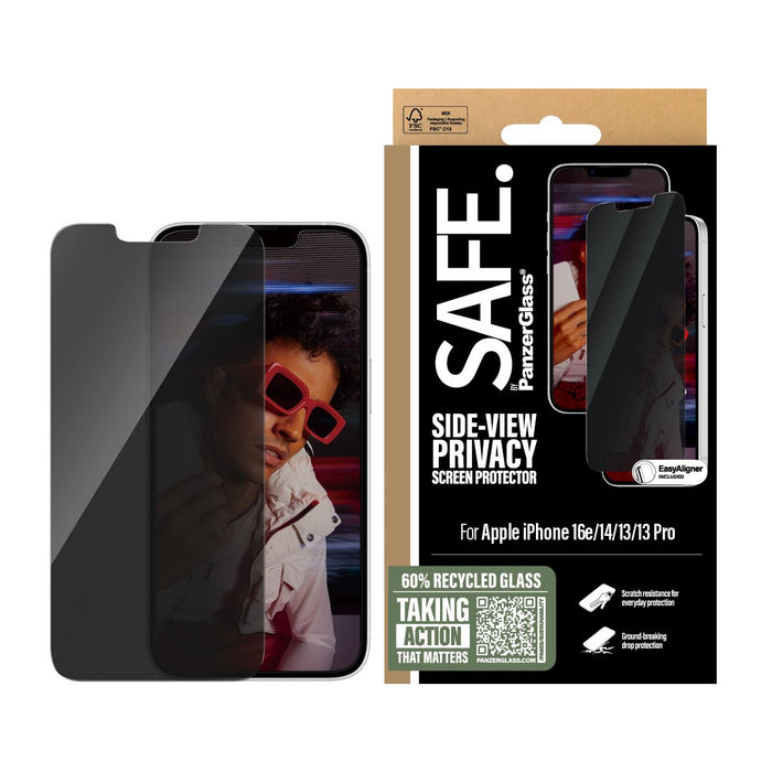 EAN 5715685021107 - PanzerGlass SAFE. by ® Privacy Screen Protector iPhone 17e | 16e | 14 | 13 | 13 Pro | Ultra-Wide Fit w. E imagen 4