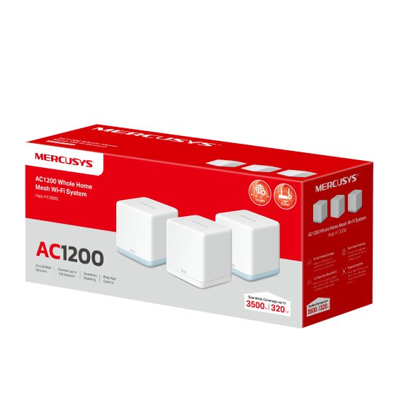 EAN 6957939001780 - Mercusys HALO H1200G Doble banda (2,4 GHz / 5 GHz) Wi-Fi 5 (802.11ac) Blanco 2 Interno imagen 3