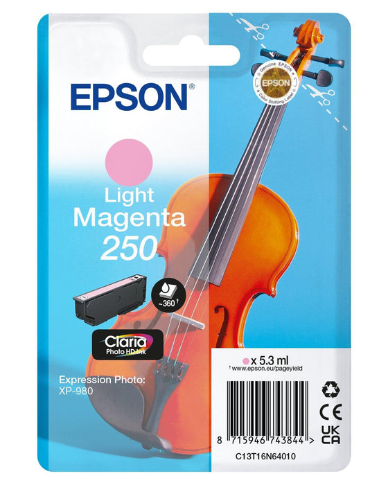 EAN 8715946743844 - Epson 250 Violin Claria Photo HD cartucho de tinta 1 pieza(s) Original Rendimiento estándar imagen 1