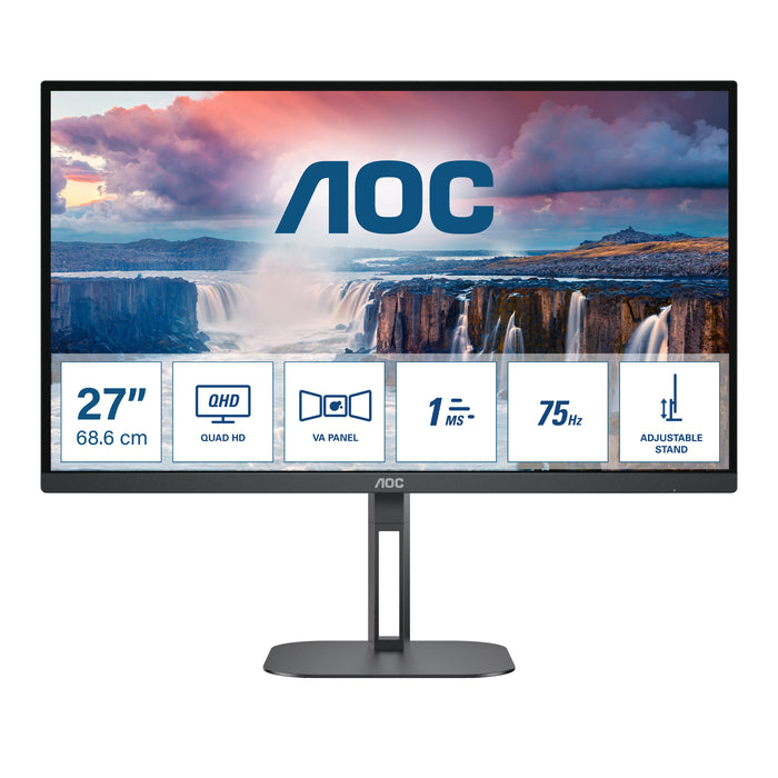 EAN 4038986180412 - AOC V5 Q27V5N/BK pantalla para PC 68,6 cm (27") 2560 x 1440 Pixeles Quad HD LED Negro imagen 1